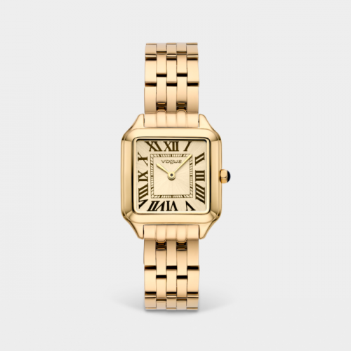 Victoria ρολόι με ατσάλινο μπρασελέ σε χρυσή επιμετάλλωση και σαμπανί καντράν