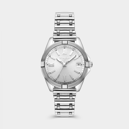 Liz mini ρολόι με ασημί ατσάλινο μπρασελέ και ασημί καντράν