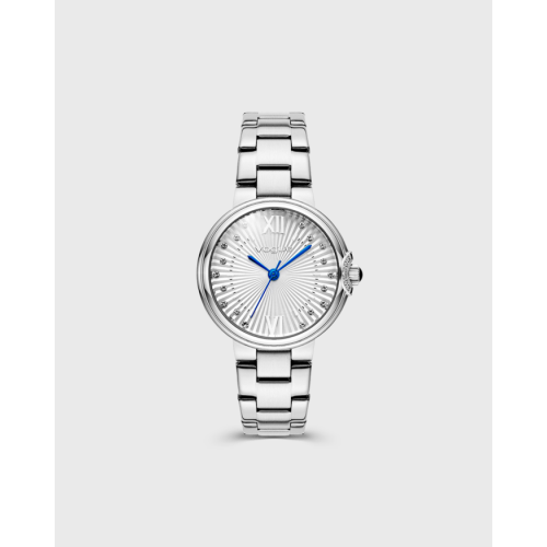 Carmen mini ρολόι με ασημί ατσάλινο μπρασελέ και ασημί καντράν