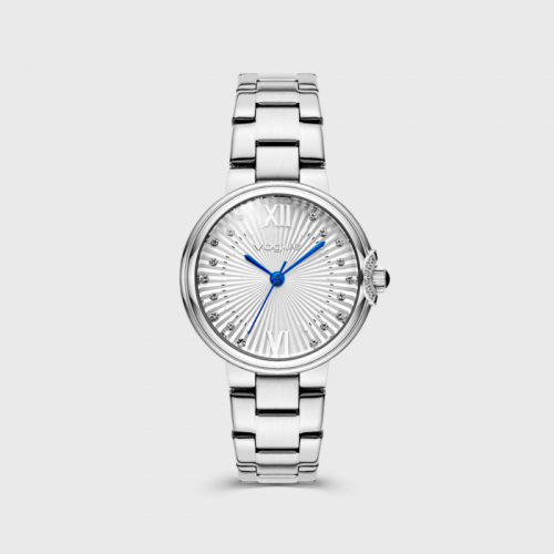 Carmen mini ρολόι με ασημί ατσάλινο μπρασελέ και ασημί καντράν