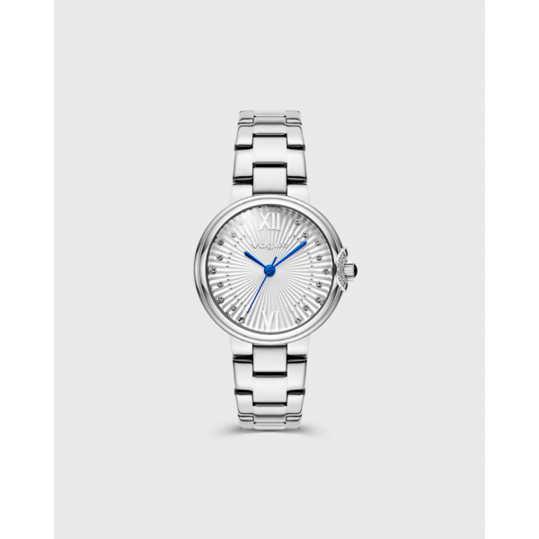 Carmen mini ρολόι με ασημί ατσάλινο μπρασελέ και ασημί καντράν