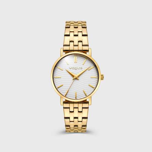 Nicole ρολόι με ατσάλινο μπρασελέ σε χρυσή επιμετάλλωση και ασημί καντράν