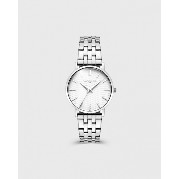 Nicole ρολόι με ασημί ατσάλινο μπρασελέ και ασημί καντράν