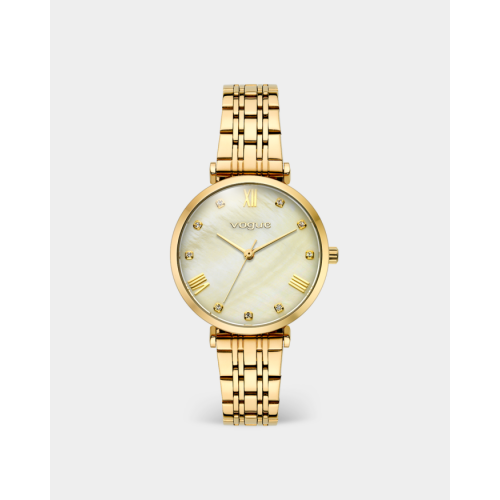 New Bliss ρολόι με ατσάλινο μπρασελέ σε χρυσή επιμετάλλωση και σαμπανί καντράν από φίλντισι