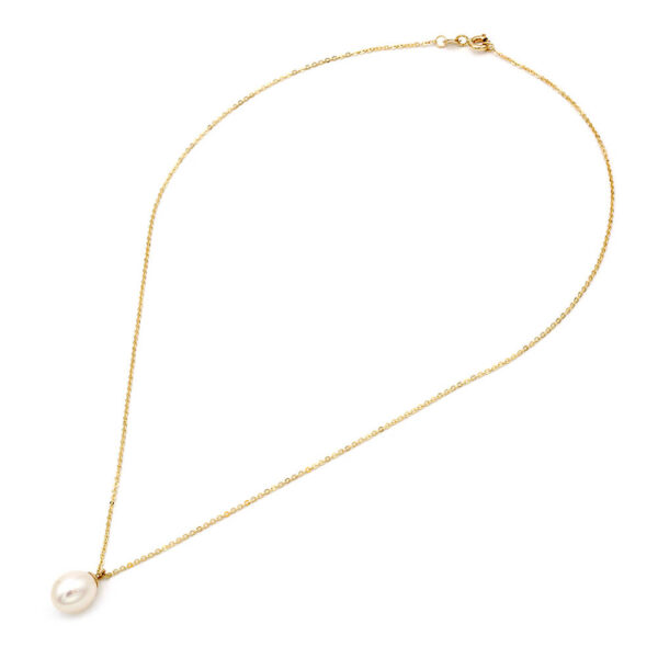 Κολιέ Χρυσός Κ14 με μαργαριτάρι Fresh Water Pearl 8,0×10,0mm