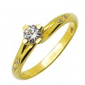  Single Stone Ring K14 With Zircon