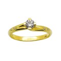  Single Stone Ring K14 With Zircon