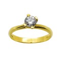  Single Stone Ring K14 With Zircon